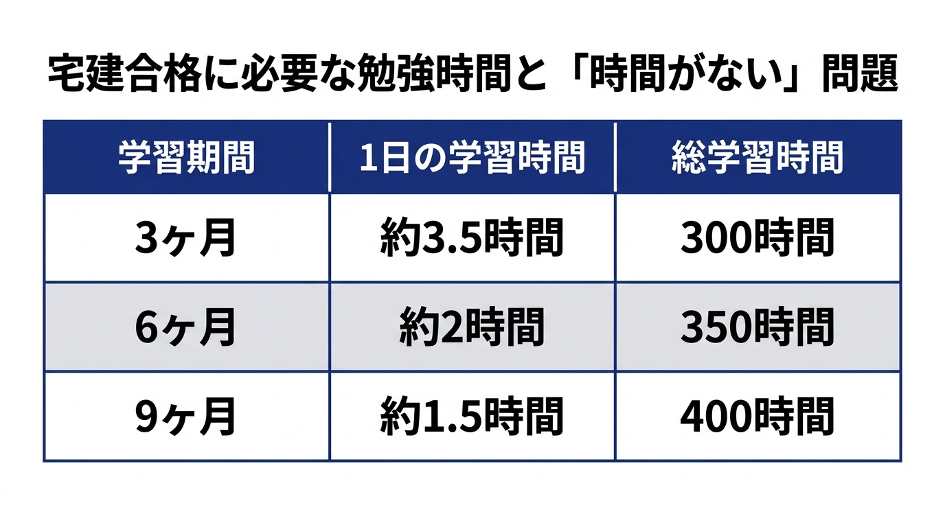 宅建合格に必要な勉強時間と「時間がない」問題